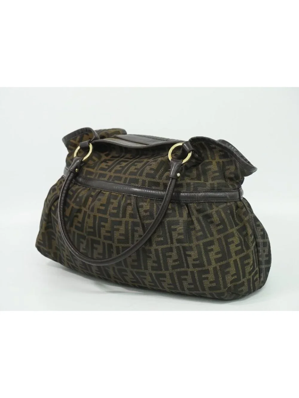 Fendi Zucca Shoulder Bag Canvas Brown